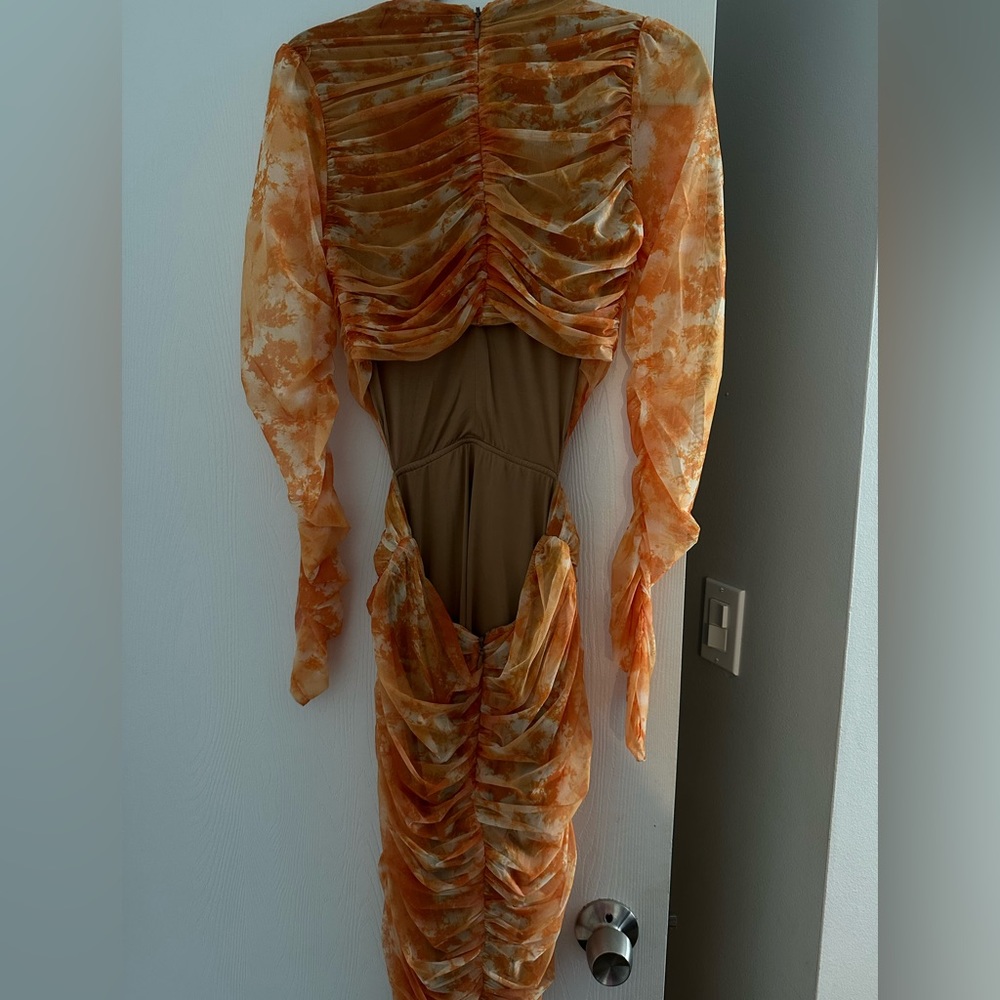 JLUX Label Orange Tie Dye Summer Lovers Dress - S - Picture 2 of 3